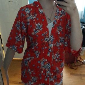 forever 22 girls orange floral jacket